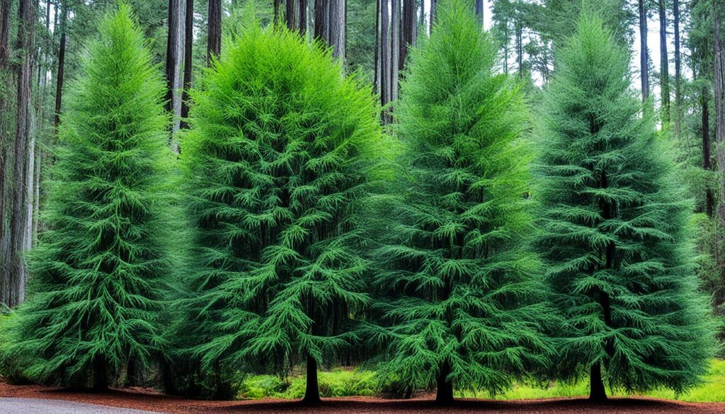 Leyland Cypress, Italian Cypress, and Bald cypress trees Leyland Cypress, Italian Cypress, and Bald cypress trees