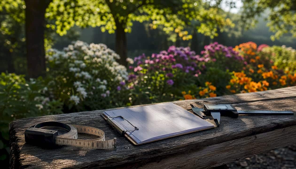 Tree appraisal tools on outdoor table