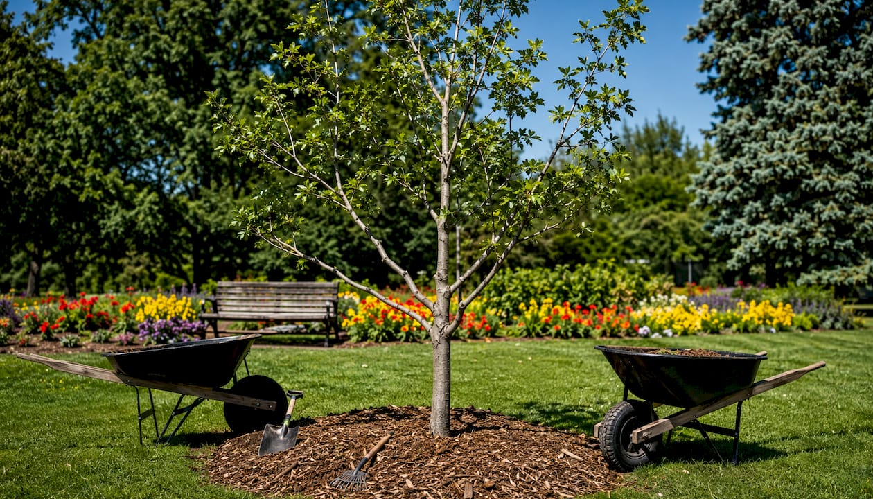 Why Dormant Pruning Is Used: A Homeowner's Guide 2 Pruned young oak tree with strong structure outdoors
