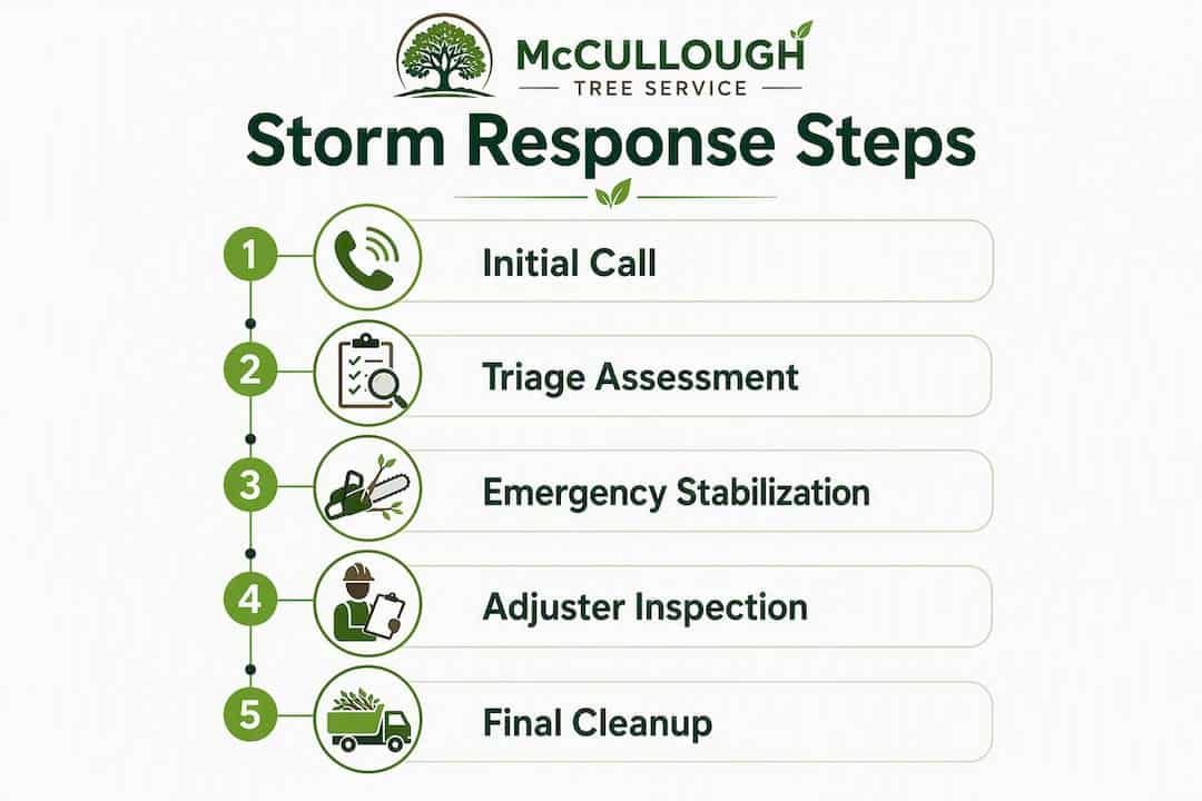 What Is Emergency Storm Response for Your Property 2 Infographic illustrating emergency storm response steps