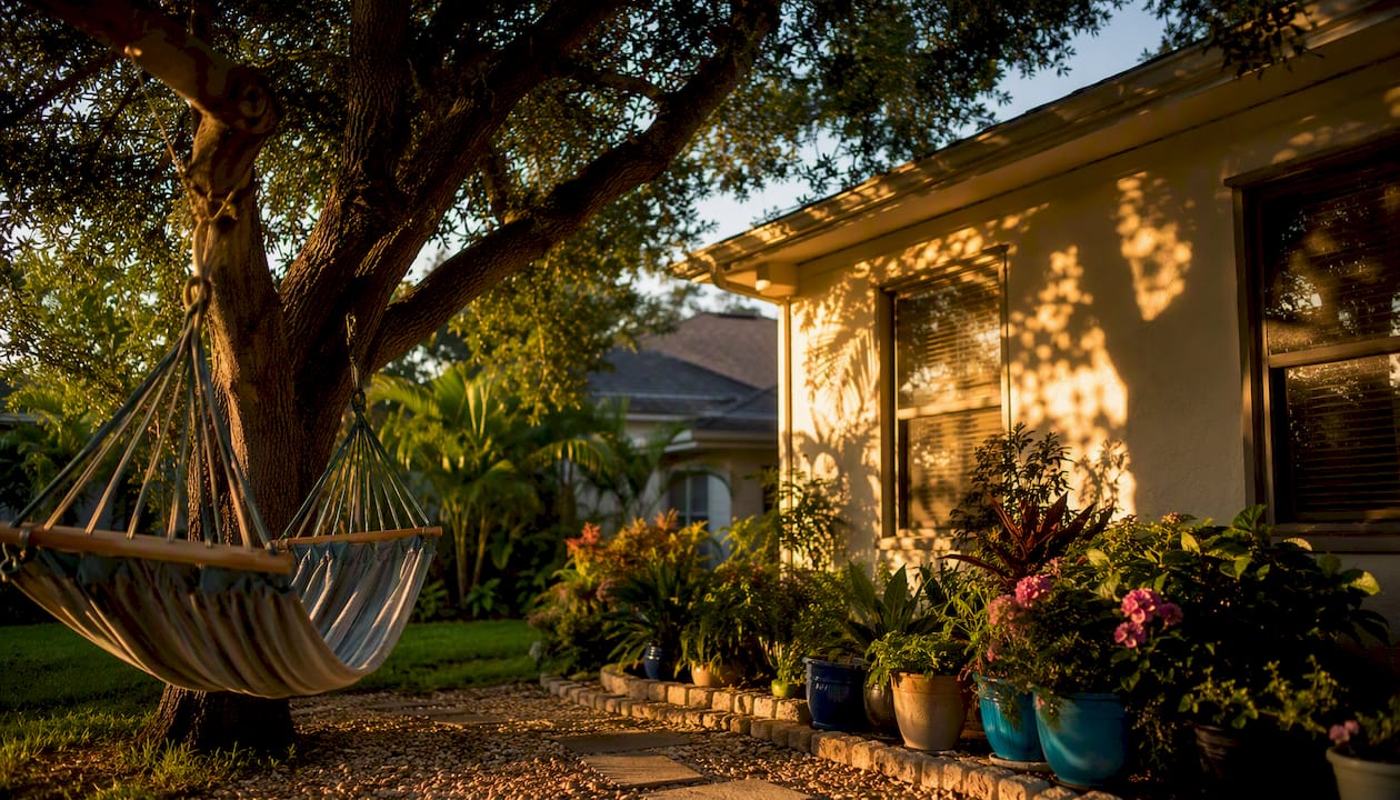 Shade tree providing cooling benefits to house