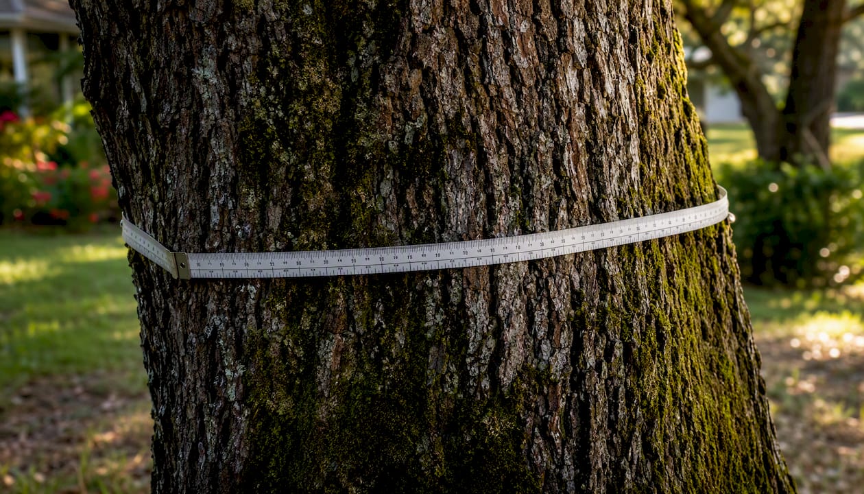 Seminole County Tree Removal Permits: What Property Owners Need to Know 1 Tape measure around tree trunk close-up