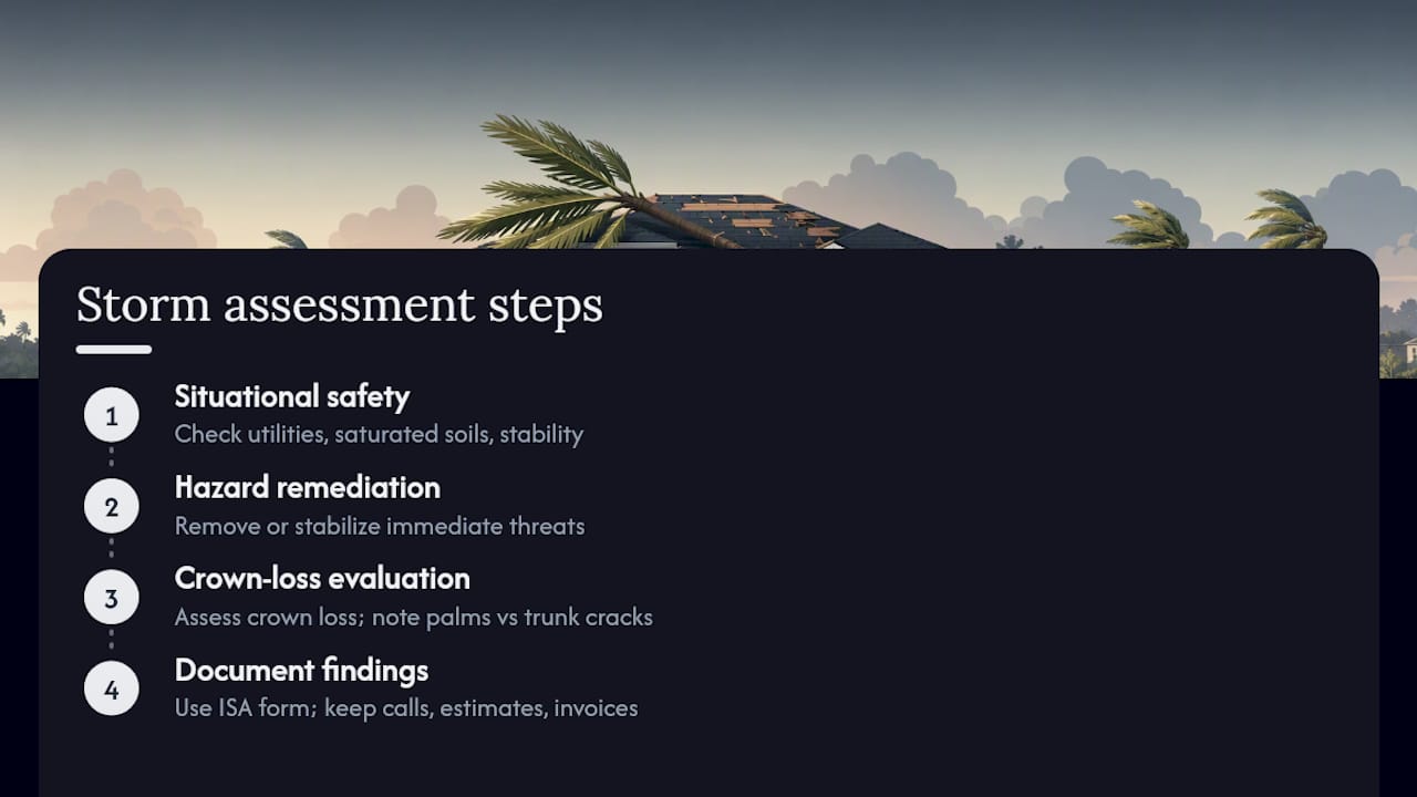 Diagram of three-stage storm damage tree assessment