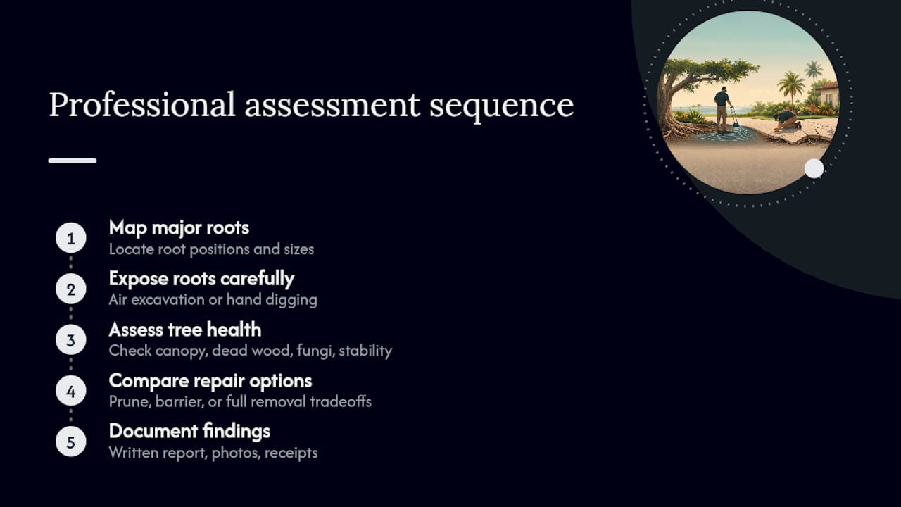 Arborist assessment and root repair options